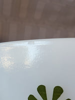 Glasbake "Green Daisy" Milk Glass Divided Dish