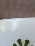 Glasbake "Green Daisy" Milk Glass Divided Dish