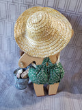 Wooden Folk Art Doll Holding Seashell and Bucket