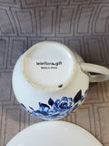 Teleflora Gift Blue Floral Teacup and Saucer Set