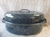 Black and White Speckled Roaster Pan