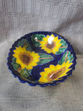 Mexican Pottery Sunflower Oblong Serving Bowl