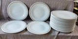 Lot of 21 White and Gold Toned Rim Melamine Dinner Plates