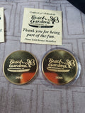 Pair of Bronze Busch Gardens 40 Years of Fun Commemorative Medallions