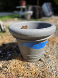 Faux Cement Plastic Planter w/Some Dirt (three available, priced separately)