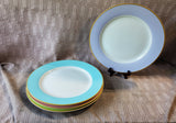 Set of 4 Williams-Sonoma Multi-Colored Pastel Dinner Plates