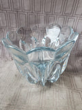 Heavy Clear Glass Flower Bowl