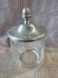 Woodbury Pewter Glass and Pewter Jam Jar with Saucer