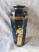 Greek Hand Painted Octagonal Vase