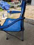 Blue Folding Arm Chair w/Carry Bag