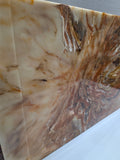 Resin Marble-Look Desk Blotter w/Cork Backing