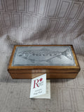 Mango Wood and Aluminum Trinket Box