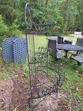 Large Vintage Black Wrought Iron Scroll Work Plant Display Unit