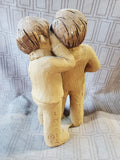 Signed Lee Bortin Boy Whispering in Friend's Ear Sculpture