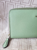Coach Green Pebble Leather Zip-Around Wallet