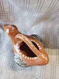 Mexican Folk Art Red Clay Bird Jug