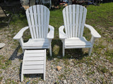 Two Crutchman Poly Adirondack Chairs + One Ottoman