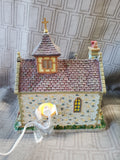 Coventry Cove "St. Joseph's Chapel" Lighted House WORKS (D)