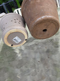 Duo of Earth Tone Planters, One w/Fixed Saucer (L)