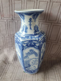 Blue and White Ceramic Bud Vase