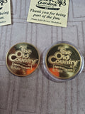 Pair of Bronze Busch Gardens 40 Years of Fun Commemorative Medallions