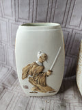 Pair of Asian Inspired Pottery Vases