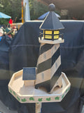 Lightweight Wooden Lighthouse Bird House on Stake