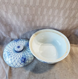 Blue and White Ceramic Covered Casserole Dish