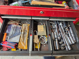 Red Metal 6-Drawer Tool Chest Full Of Tools