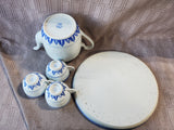 5 Piece Asian Inspired Blue and White Rice Eye Dish Lot AS IS—READ DESCRIPTION CAREFULLY**