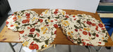 20 Piece Reversible Red and Yellow Floral Quilted Placemat and Fabric Napkin Set