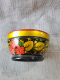 Russian Khokhloma Lacquerware Decorative Bowl and Spoon Set