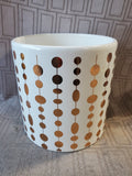 Ceramic White and Gold Toned Planter