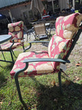 5-Piece Green Outdoor Dining Set w/Glass Top Table and Cushions