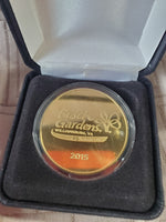 Pair of Bronze Busch Gardens 40 Years of Fun Commemorative Medallions
