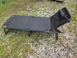 Black Mesh Reclining/Folding Lawn Chair