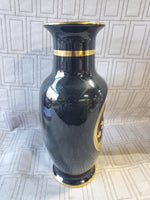 The Art of Chokin 24k Gold Paint and Black Ceramic Vase (2 AVAILABLE PRICED INDIVIDUALLY AT $18 EACH)