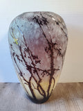 Acid Etched Purple Glass Vase