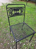 Patio Dining Set - Gorgeous Green Marble Slab w/Black Metal Table Base and Chairs(4)**EXTREMELY HEAVYWEIGHT ITEM, PLEASE SEE PICKUP POLICY**