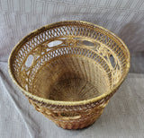 Woven Wicker Waste Basket
