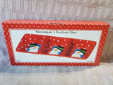 Ceramic Snowman 3 Section Tray