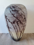 Acid Etched Purple Glass Vase