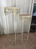 Painted Metal Plant Stand Set, 2-Piece