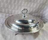 Round Footed Silverplate Covered Dish