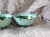 Set of 5 Glazed Pottery Rice Bowls