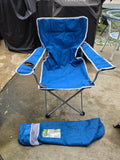 Blue Folding Arm Chair w/Carry Bag (two available, priced separately)