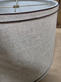Linen Lamp Shade w/Brown Trim