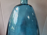 Blue Glass Balloon Shaped Floor Vase (A)