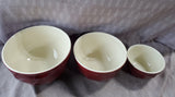 Williams-Sonoma Emile Henry Ceramic Maroon 3 Piece Nesting Bowl Set
