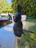 Black Cast Metal Bunny,  Garden Decor